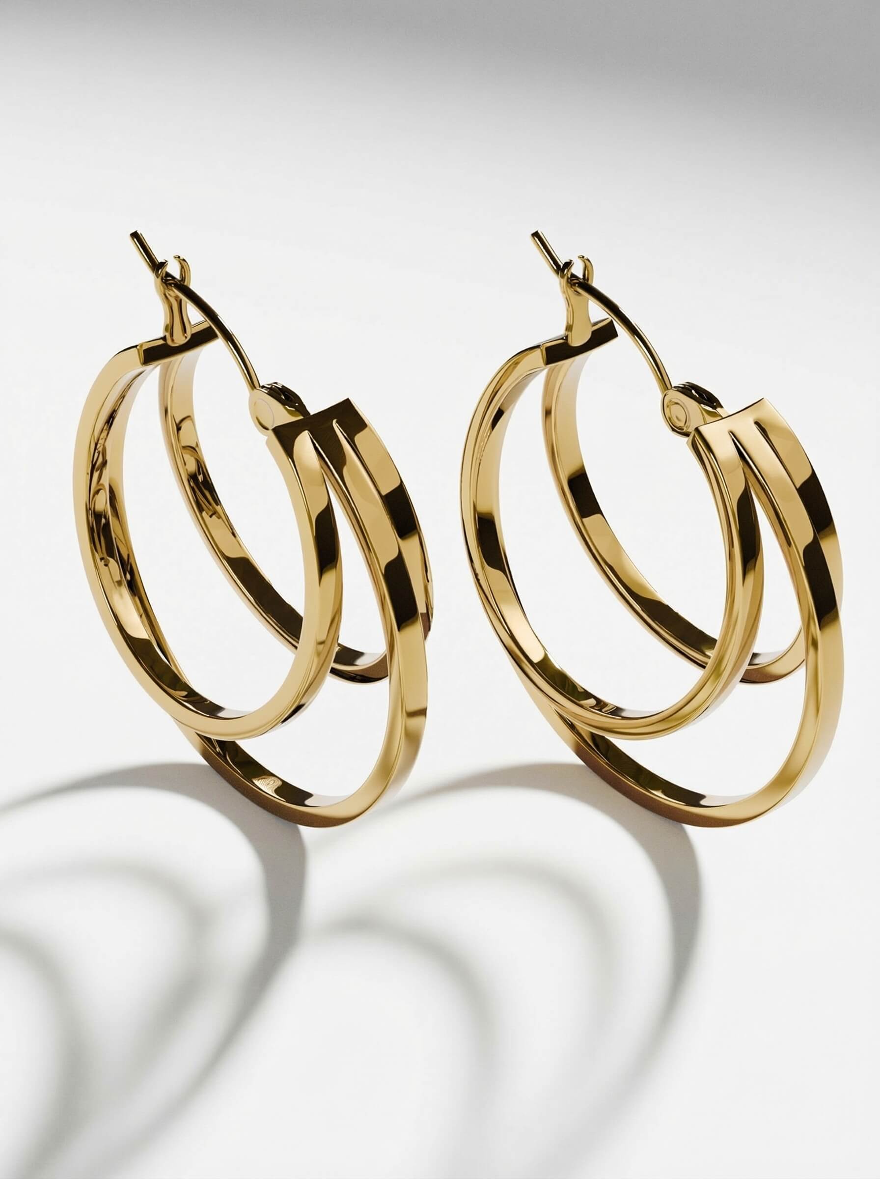 EARRINGS TRIPLE HOOP